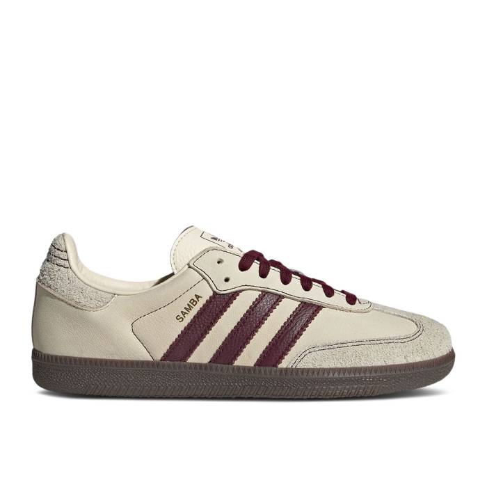 アディダス Adidas 【 Wmns Samba Og Wonder White Maroon Women Wonder White/Maroon/Putty Grey 】 サンバ 白色 ホワイト レディース 白色 ホワイト マルーン 灰色 グレー