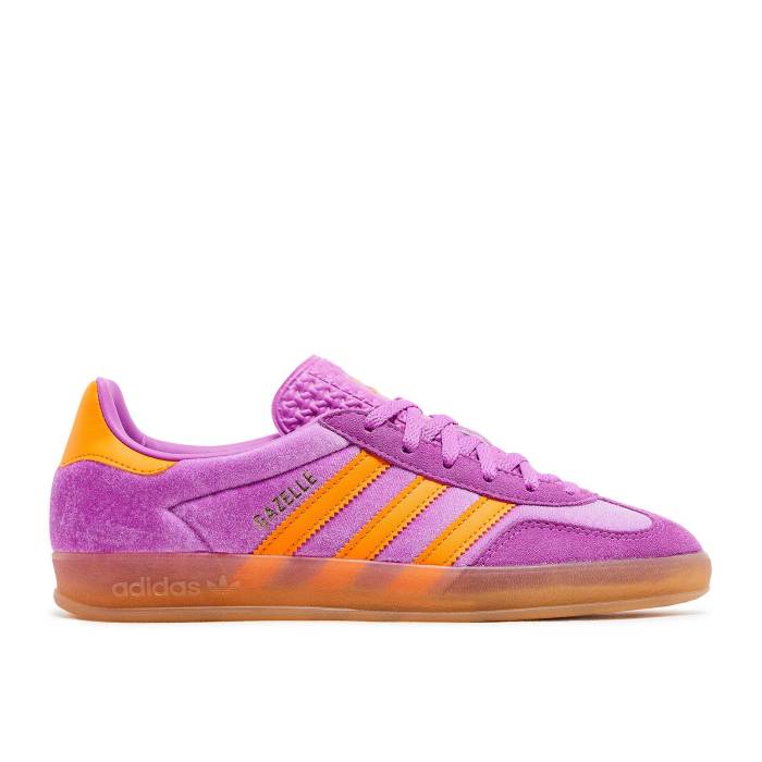 アディダス Adidas 【 Wmns Gazelle Indoor \u0027Purple Burst Equipment Orange\u0027 Women Purple Burst/Equipment Orange/Gum 】 ガゼル 張りさける レディース Purple 紫・パープル 張りさける orange 橙・オレンジ色