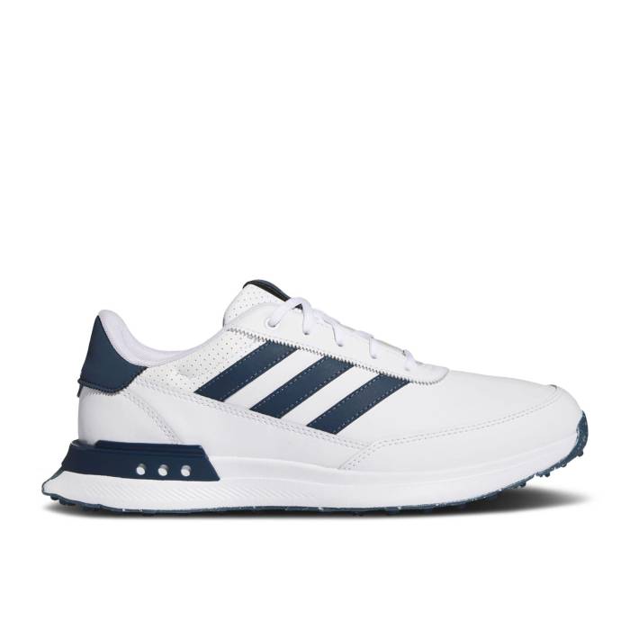 アディダス Adidas 【 S2G Spikeless 24 Golf 'White Collegiate Navy' Men Cloud White/Collegiate Navy/Silver Metallic 】 golf ゴルフ メンズ 白色 ホワイト 紺色 ネイビー Silver 銀色・シルバー