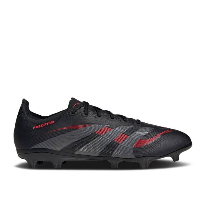 アディダス Adidas 【 Predator 24 League Fg Mg \u0027Stealth Victory Pack\u0027 Men Core Black/Grey Four/Lucid Red 】 プレデター Victory 制勝 メンズ 中核グループ 黒いこと 黒いこと 薄墨色 薄墨色 Red 赤・赤いこと