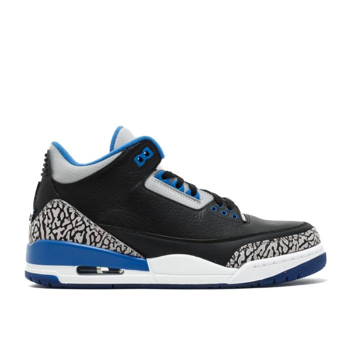 ナイキ エアジョーダン Air Jordan 【 Jordan 3 Retro \u0027Sport Blue\u0027 Men Black/Sport Blue/Wolf Grey 】 レトロ メンズ 黒いこと 黒いこと 青味 青味 薄墨色 薄墨色