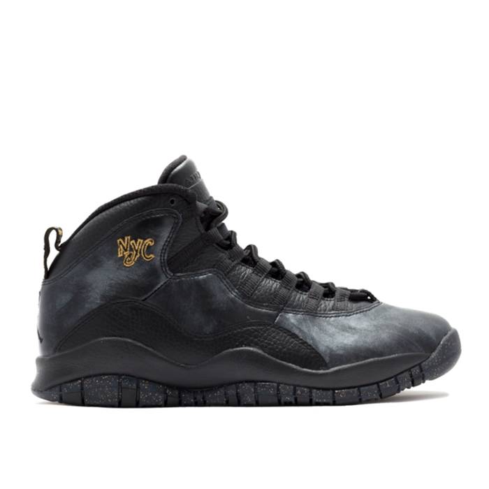 ナイキ エアジョーダン Air Jordan 【 Jordan 10 Retro \u0027Nyc\u0027 Men Black/Black-Dark Grey-Metallic Gold Coin 】 レトロ メンズ 黒いこと 黒いこと ゴールド 鋳貨