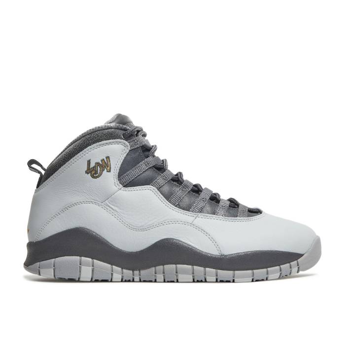 ナイキ　エアジョーダン Air Jordan 【 Jordan 10 Retro 'London' Men Pure Platinum/Metallic Gold-Dark Grey 】 レトロ メンズ ピュア Platinum プラチナム 灰色 グレー