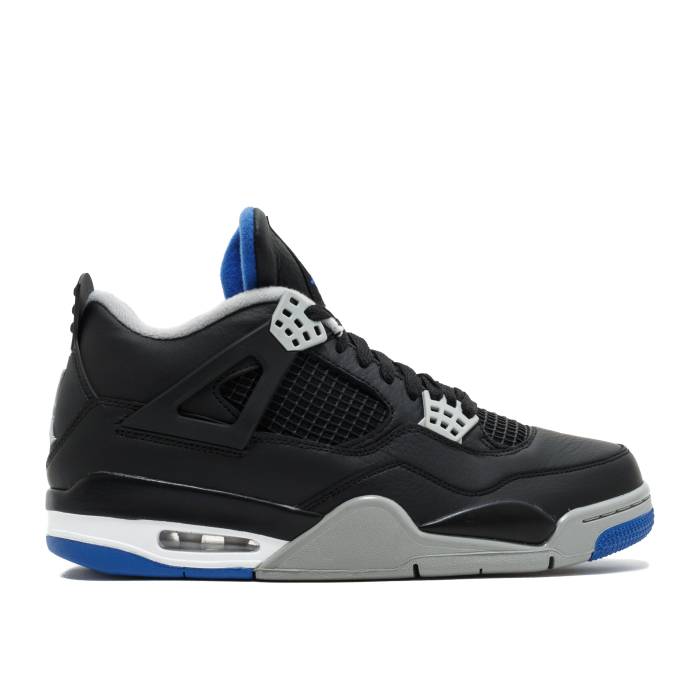 ナイキ エアジョーダン Air Jordan 【 Jordan 4 Retro Motorsports Alternate Men Black/Game Royal/Matte Silver/White 】 レトロ メンズ 黒色 ブラック Game ゲーム Silver 銀色・シルバー 白色 ホワイト