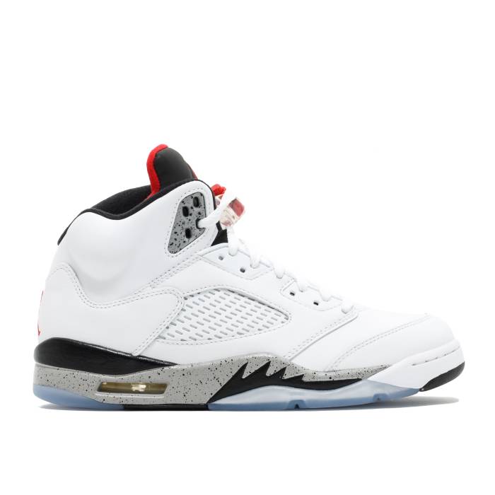 ナイキ エアジョーダン Air Jordan 【 Jordan 5 Retro White Cement Men White/University Red-Black-Metallic Silver 】 レトロ メンズ 白色 ホワイト Silver 銀色・シルバー