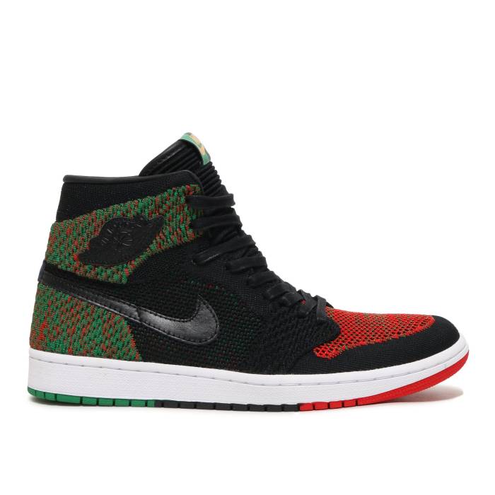 ナイキ　エアジョーダン Air Jordan 【 Jordan 1 Retro High Flyknit 'Black History Month' Men Black/Lucid Green-University Red-Black 】 レトロ ハイ フライニット メンズ 黒色 ブラック