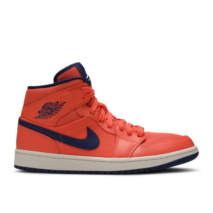 ナイキ エアジョーダン Air Jordan 【 Wmns Jordan 1 Mid \u0027Turf Orange\u0027 Women Turf Orange/Blue Void 】 ミッド レディース 芝草 orange 橙・オレンジ色 青味 青み