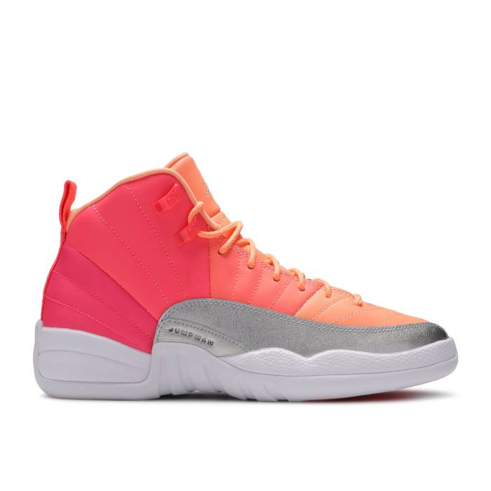 ナイキ エアジョーダン Air Jordan 【 Jordan 12 Retro ガウス \u0027Sunrise\u0027 Youth Racer Pink/Hot Punch/Bright Mango/White 】 レトロ 御坊っちゃん キッズ pink サクラ色 白いこと 白いこと キッズ・ベビー・マタニティ-スニーカー-靴