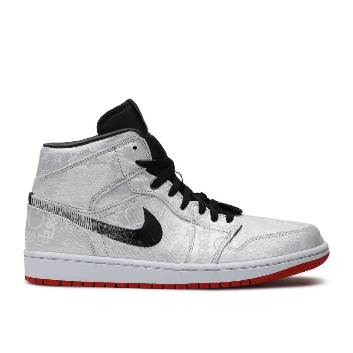 ナイキ エアジョーダン Air Jordan 【 Clot X Jordan 1 Mid Fearless Men White/Black/White/University Red 】 クロット ミッド メンズ 白色 ホワイト 黒色 ブラック Red 赤・レッド