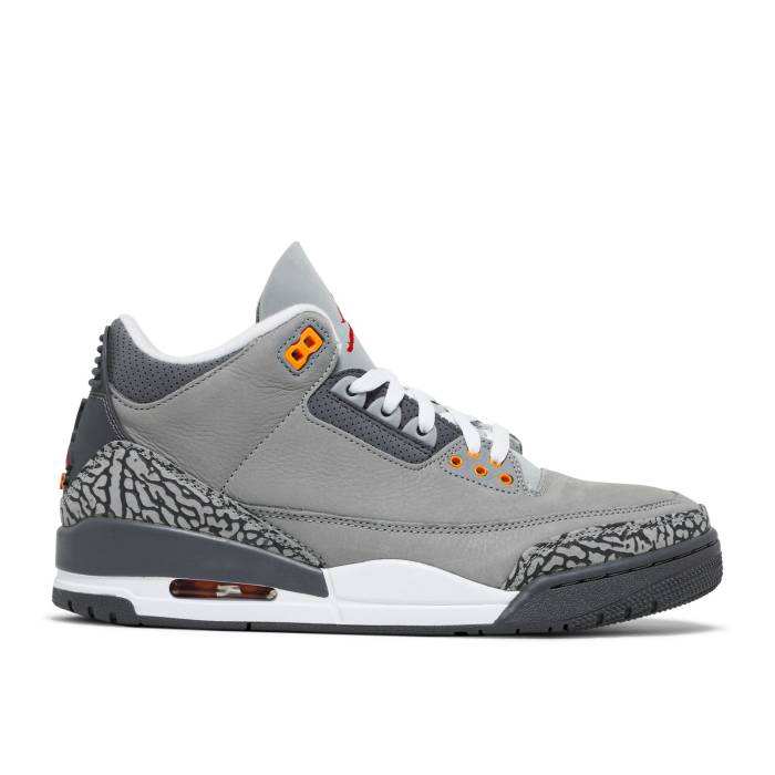 ナイキ エアジョーダン Air Jordan 【 Jordan 3 Retro Cool Grey 2021 Men Silver/Light Graphite/Orange Peel/Sport Red 】 レトロ メンズ Silver 銀色・シルバー orange 橙・オレンジ Red 赤・レッド