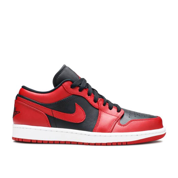 ナイキ エアジョーダン Air Jordan 【 Jordan 1 Low \u0027Reverse Bred\u0027 Men Black/Black/Gym Red 】 メンズ 黒いこと 黒いこと Red 赤・赤いこと