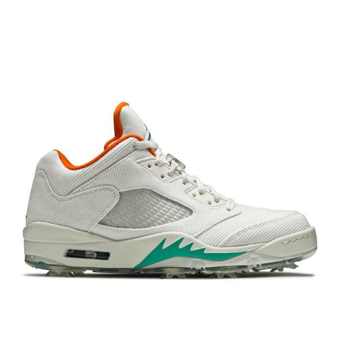 ナイキ エアジョーダン Air Jordan 【 Jordan 5 Low Golf Nrg \u0027Lucky And Good\u0027 Men Sail/Starfish/Neptune Green/Obsidian 】 golf ゴルフ メンズ green 緑・緑であること