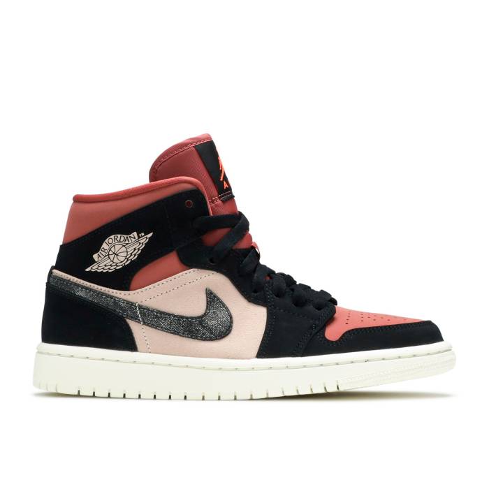 ナイキ エアジョーダン Air Jordan 【 Wmns Jordan 1 Mid \u0027Canyon Rust\u0027 Women Particle Beige/Black/Canyon Rust/Sail 】 ミッド レディース ベージュ 黒いこと 黒いこと