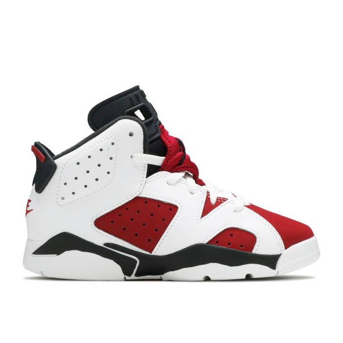 ナイキ エアジョーダン Air Jordan 【 Jordan 6 Retro Ps 'Carmine' 2021 Youth White/Carmine/Black 】 レトロ ジュニア キッズ 白色 ホワイト 黒色 ブラック|スニケス