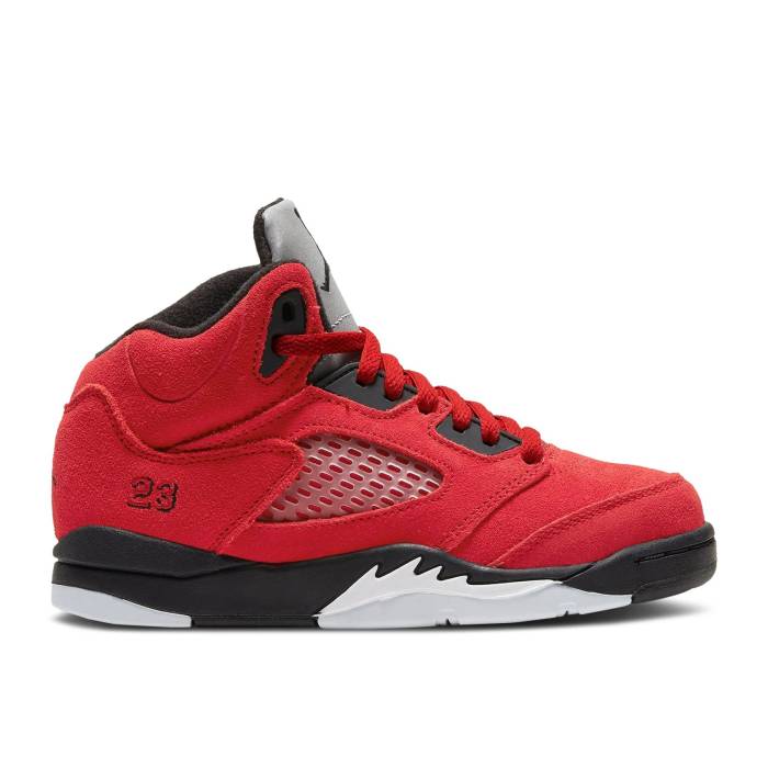 ナイキ エアジョーダン Air Jordan 【 Jordan 5 Retro Ps Raging Bull 2021 Youth Varsity Red/Black/White 】 レトロ ジュニア キッズ Red 赤・レッド 黒色 ブラック 白色 ホワイト