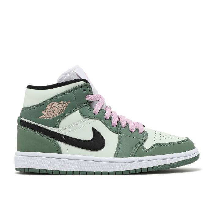 ナイキ エアジョーダン Air Jordan 【 Wmns Jordan 1 Mid Se \u0027Dutch Green\u0027 Women Dutch Green/Black/Barely Green/Arctic Pink 】 ミッド レディース green 緑・緑であること 黒いこと 黒いこと pink サクラ色