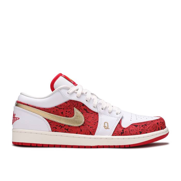ナイキ エアジョーダン Air Jordan 【 Jordan 1 Low Se \u0027Spades\u0027 Men White/University Red/Metallic Gold 】 メンズ 白いこと 白いこと Red 赤・赤いこと ゴールド