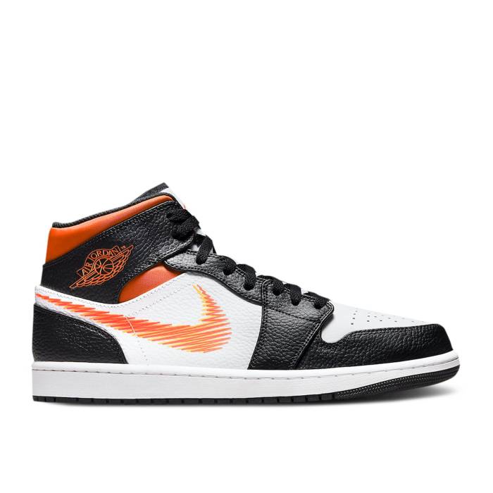 ナイキ エアジョーダン Air Jordan 【 Jordan 1 Mid \u0027Zig Zag Swoosh\u0027 Men White/Team Orange/Black/Total Orange 】 ミッド メンズ 白いこと 白いこと Team 野球クラブ orange 橙・オレンジ色 黒いこと 黒いこと