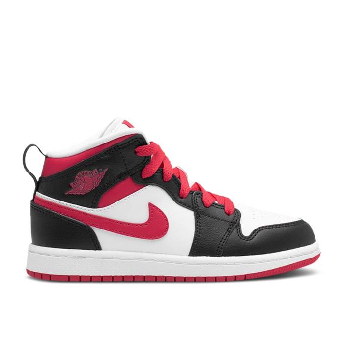 ナイキ エアジョーダン Air Jordan 【 Jordan 1 Mid Ps \u0027White Very Berry\u0027 Youth Black/Very Berry/White 】 ミッド 御坊っちゃん キッズ 黒いこと 黒いこと 白いこと 白いこと キッズファッション-スニーカー-靴