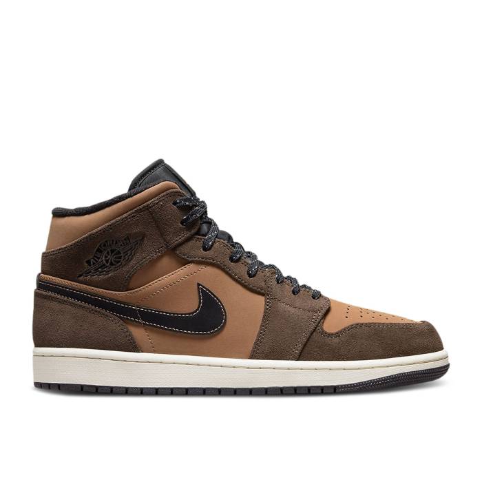 ナイキ エアジョーダン Air Jordan 【 Jordan 1 Mid Se \u0027Dark Chocolate\u0027 Men Dark Chocolate/Archaeo Brown/Black/Crimson Bliss 】 ミッド メンズ 赤銅色 赤銅色 黒いこと 黒いこと クリムゾン