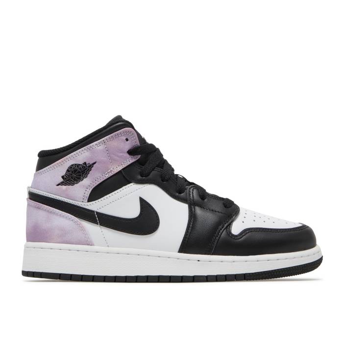 ナイキ　エアジョーダン Air Jordan 【 Jordan 1 Mid Se Gs 'Zen Master' Youth Black/White/Amethyst Wave/Bleached Coral 】 ミッド キッズ ベビー マタニティ キッズファッション 靴 スニーカー ジュニア キッズ 黒色画像