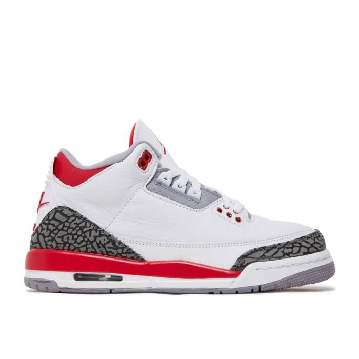 ナイキ エアジョーダン Air Jordan 【 Jordan 3 Retro ガウス \u0027Fire Red\u0027 2022 Youth White/Fire Red/Cement Grey/Black 】 レトロ お坊っちゃん キッズ 白いこと 白いこと たき火 Red 赤・赤いこと 薄墨色・シメント 薄墨色 薄墨色 黒