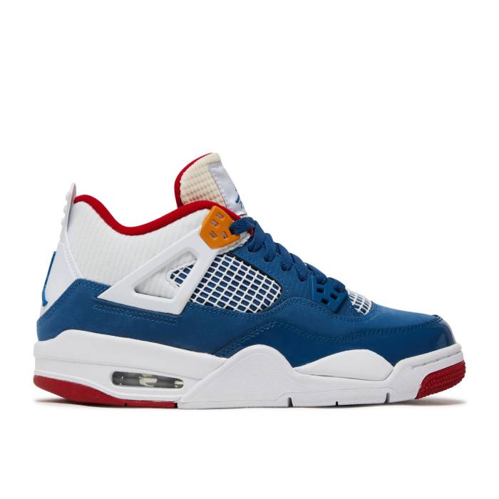ナイキ　エアジョーダン Air Jordan 【 Jordan 4 Retro Gs 'Messy Room' Youth French Blue/White/Gym Red/Pearl White/Chutney/Altitude Green 】 レトロ ジュニア キッズ 青色 ブルー 白色 ホワイト Red 赤・レッド パール gree｜スニケス