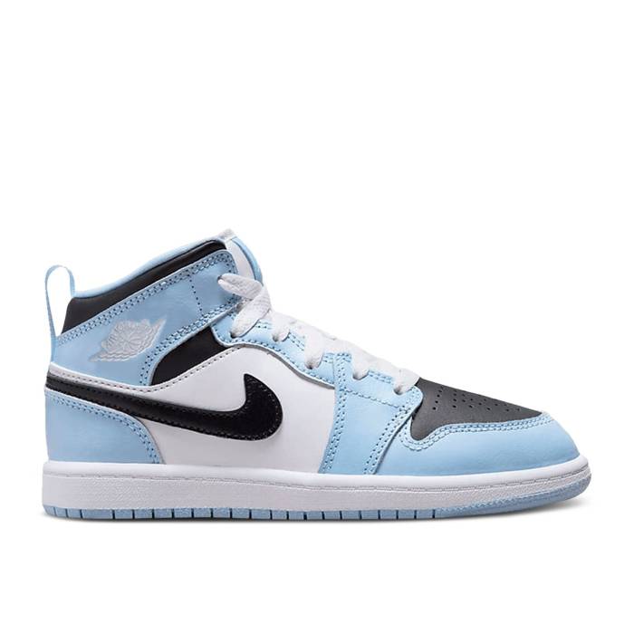 ナイキ エアジョーダン Air Jordan 【 Jordan 1 Mid Ps \u0027Ice Blue\u0027 Youth Ice Blue/Black/Sail/White 】 ミッド 御坊っちゃん キッズ 青味 青み 黒いこと 黒いこと 白いこと 白いこと