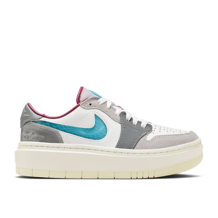 ナイキ エアジョーダン Air Jordan 【 Wmns Jordan 1 Elevate Low \u0027Exploration Unit\u0027 Women Sail/Beta Blue/Coconut Cream/Light Smoke/Team Red 】 レディース 青み 青色 皮膚軟化剤 Team 野球クラブ Red 赤・赤いこと