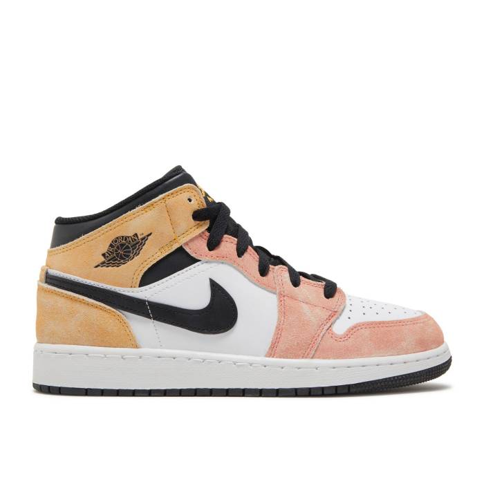 ナイキ エアジョーダン Air Jordan 【 Jordan 1 Mid Se ガウス \u0027Flight Club\u0027 Youth Magic Ember/Sundial/White/Black 】 ミッド 御坊っちゃん キッズ 神通力 白いこと 白いこと 黒いこと 黒いこと