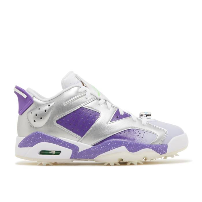ナイキ エアジョーダン Air Jordan 【 Jordan 6 Retro Low Golf Nrg \u0027Us Open\u0027 Men Metallic Silver/Action Grape/White/Oxygen Purple 】 レトロ golf ゴルフ メンズ Silver しろがね色・しろがね色 行動 白いこと 白いこと Purple 紫