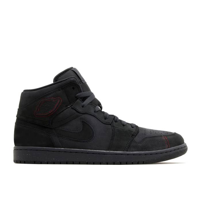 ナイキ エアジョーダン Air Jordan 【 Jordan 1 Mid Se Craft \u0027Dark Smoke Red\u0027 Men Dark Smoke Grey/Black/Varsity Red 】 ミッド メンズ 薄墨色 薄墨色 黒いこと 黒いこと Red 赤・赤いこと