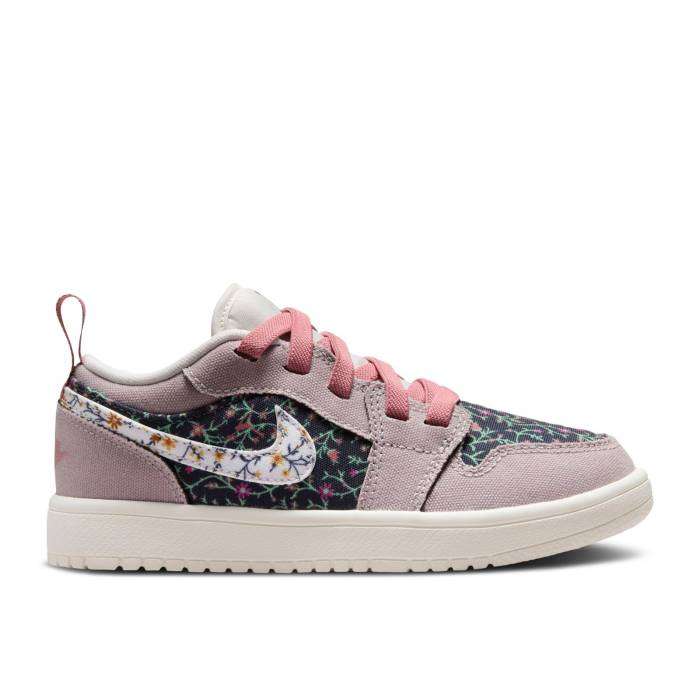 ナイキ エアジョーダン Air Jordan 【 Jordan 1 Low Alt Se Ps \u0027Floral\u0027 Youth Platinum Violet/Anthracite/Red Stardust/Sail 】 御坊っちゃん キッズ Platinum プラチナム 紫・相撲取り草 Red 赤・赤いこと