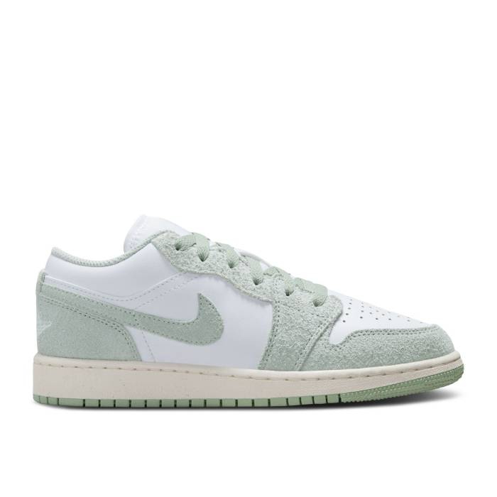 ナイキ エアジョーダン Air Jordan 【 Jordan 1 Low Se ガウス \u0027Seafoam\u0027 Youth White/Seafoam/Sail 】 御坊っちゃん キッズ 白いこと 白いこと