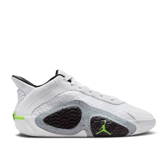 ナイキ エアジョーダン Air Jordan 【 Jordan Tatum 2 ガウス \u0027Neon\u0027 Youth White/Electric Green/Black/Wolf Grey 】 御坊っちゃん キッズ 白いこと 白いこと green 緑・緑であること 黒いこと 黒いこと 薄墨色 薄墨色