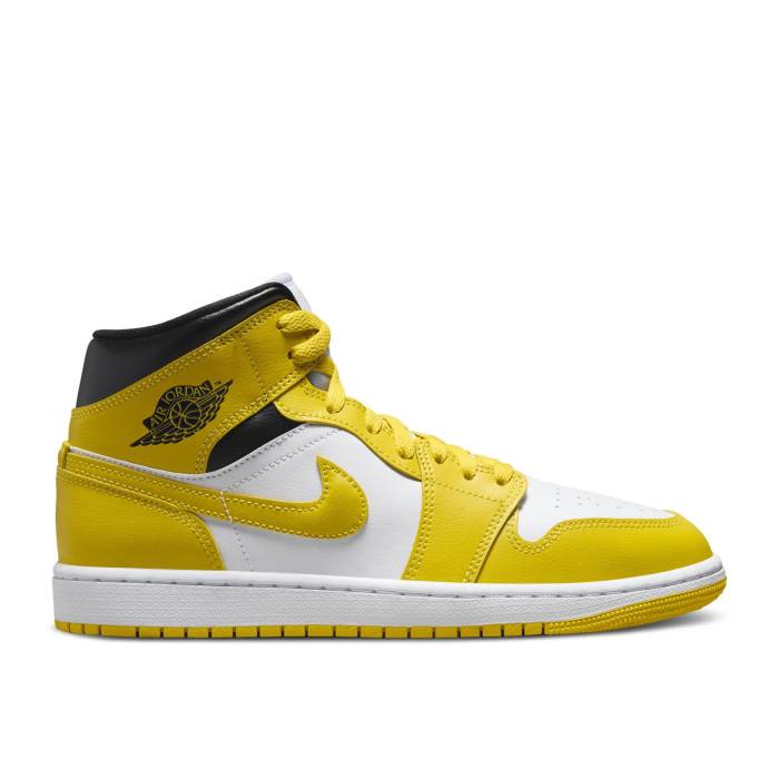 ナイキ エアジョーダン Air Jordan 【 Wmns Jordan 1 Mid \u0027Vivid Sulfur\u0027 Women White/Vivid Sulfur/Black 】 ミッド レディース 白いこと 白いこと 黒いこと 黒いこと