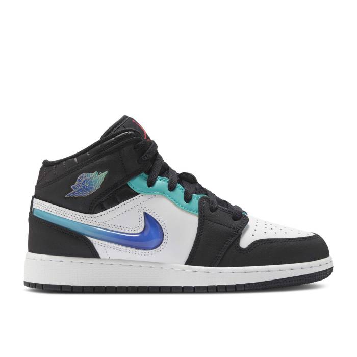 ナイキ エアジョーダン Air Jordan 【 Jordan 1 Mid Se ガウス \u0027Formula 23 Pack\u0027 Youth Black/White/Hyper Jade/Siren Red 】 ミッド 御坊っちゃん キッズ 黒いこと 黒いこと 白いこと 白いこと 翡翆・ジェード Red 赤・赤いこと