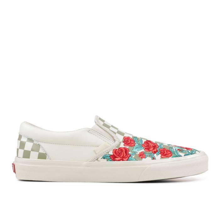 ヴァンズ Vans 【 Slip-On Dx \u0027Rose Embroidery\u0027 Men Rose Embroidery/Marshmallow 】 slip-on スリッポン メンズ Rose サクラ色