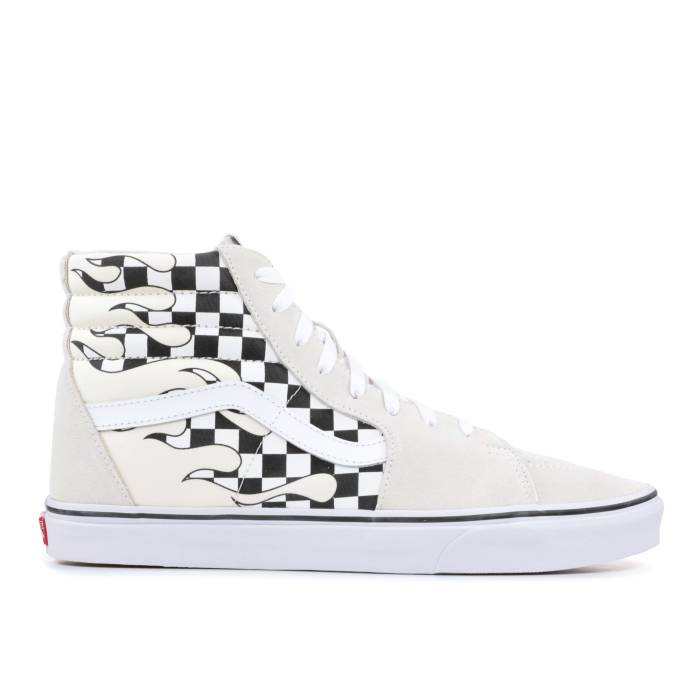 ヴァンズ Vans 【 Sk8-Hi 'Checker Flame' Men Classic White 】 スケートハイ メンズ クラシック 白色 ホワイト|スニケス