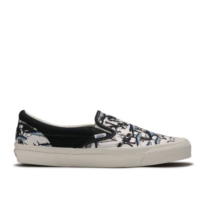 ヴァンズ Vans 【 Ralph Steadman X Og Classic Slip-On Lx 'Blue Tuna' Men White/Blue 】 クラシック slip-on スリッポン メンズ 白色 ホワイト 青色 ブルー