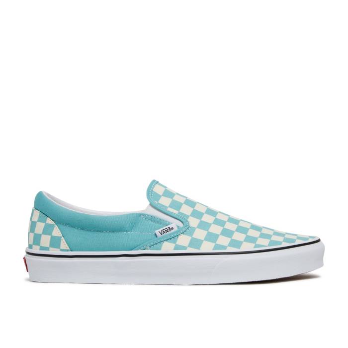 ヴァンズ Vans 【 Classic Slip-On \u0027Aqua Haze Checkerboard\u0027 Men Aqua Haze/True White 】 古典派音楽 slip-on スリッポン メンズ アクア 白いこと 白いこと