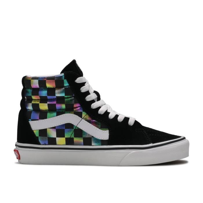 ヴァンズ Vans 【 Wmns Sk8-Hi 'Iridescent Checkerboard' Women Iridescent Checkerboard/Black/White 】 スケートハイ レディース 黒色 ブラック 白色 ホワイト