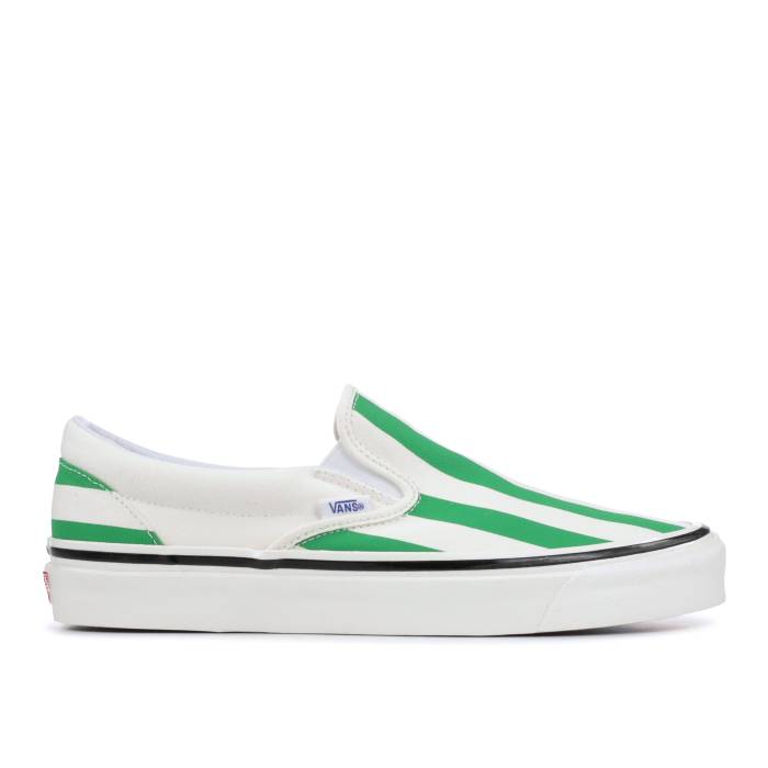 ヴァンズ Vans 【 Slip-On 98 Dx \u0027Big Stripe - White Green\u0027 Men White/Green 】 slip-on スリッポン Stripe 縞模様 白いこと 白いこと メンズ 白いこと 白いこと green 緑・緑であること