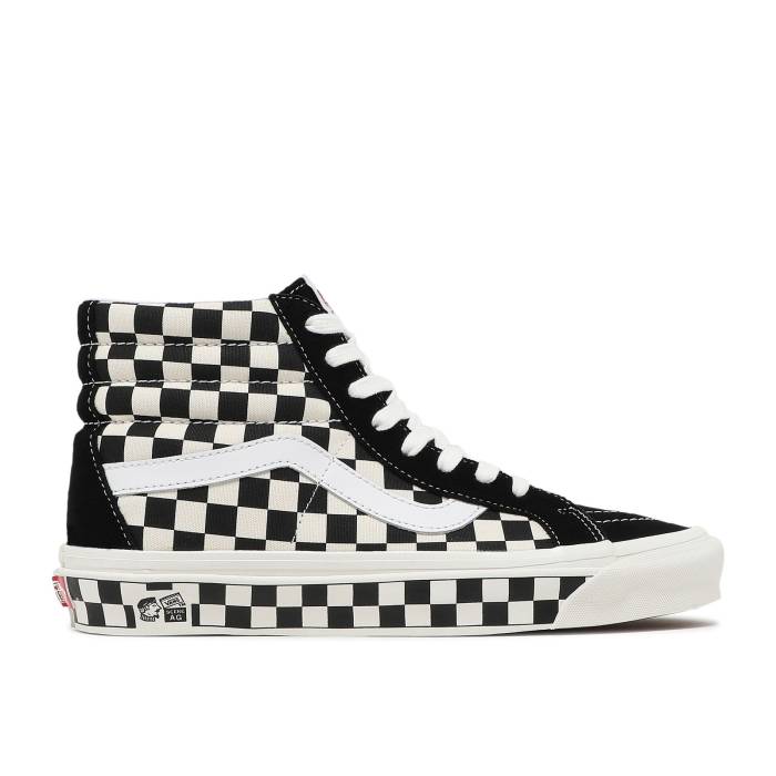 ヴァンズ Vans 【 Sk8-Hi 38 Dx \u0027Anaheim Factory - Checker Combo\u0027 Men Og Black/Og White 】 滑るご機嫌 製造所 メンズ 黒いこと 黒いこと 白いこと 白いこと