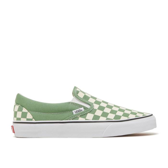 ヴァンズ Vans 【 Classic Slip-On \u0027Checkerboard - Shale\u0027 Men Shale/True White 】 古典派音楽 slip-on スリッポン メンズ 白いこと 白いこと