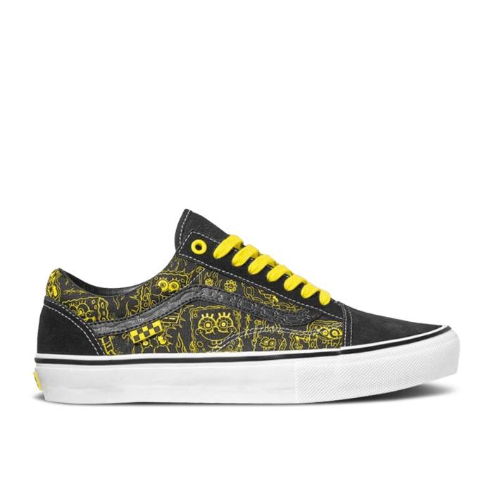 ヴァンズ Vans 【 Mike Gigliotti X Spongebob Squarepants X Skate Old Skool \u0027Black Yellow\u0027 Men Black/Yellow 】 海綿質シリング Skate 滑る メンズ 黒いこと 黒いこと yellow 黄味がかった・黄色