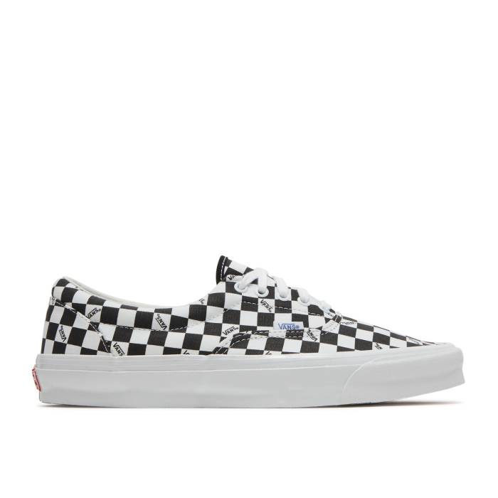 ヴァンズ Vans 【 Og Era Lx Checkerboard Logo - Black Men Black/White 】 ロゴ メンズ 黒色 ブラック 白色 ホワイト