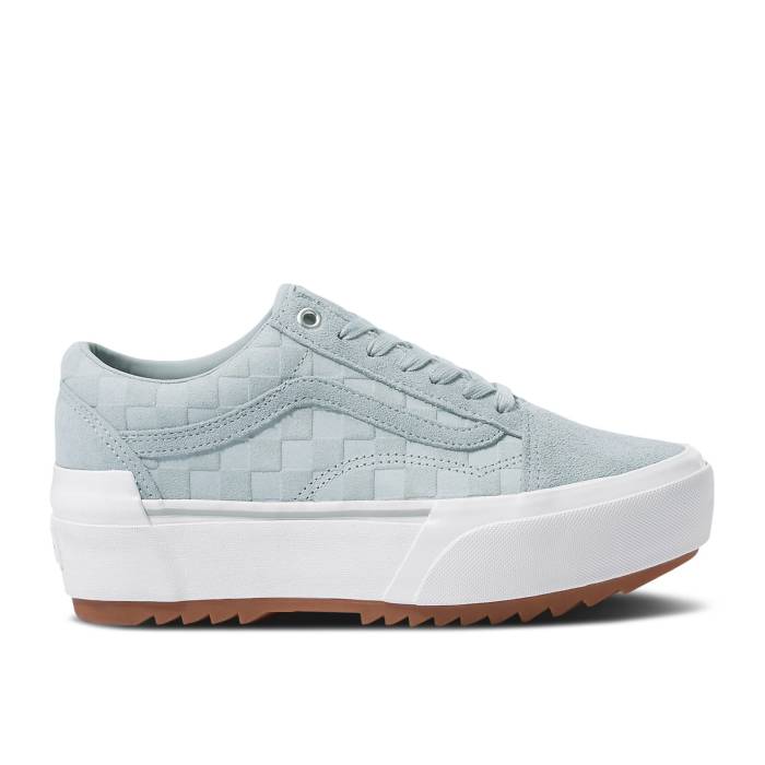 ヴァンズ Vans 【 Old Skool Stacked \u0027Embossed Checkerboard - High Rise\u0027 Men High Rise/True White 】 御機嫌 メンズ 御機嫌 ライズ 白いこと 白いこと
