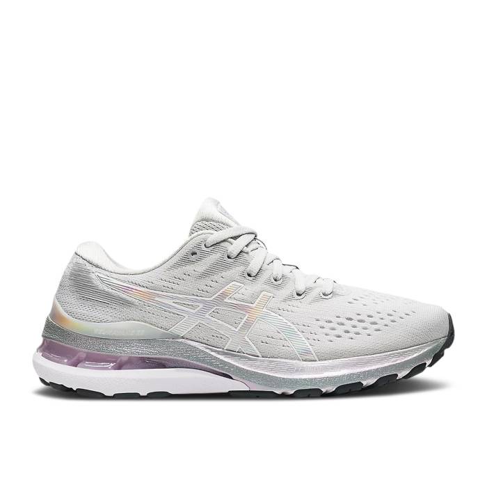 アシックス Asics 【 Wmns Gel Kayano 28 \u0027Platinum\u0027 Women Glacier Grey/White 】 レディース 薄墨色 薄墨色 白いこと 白いこと