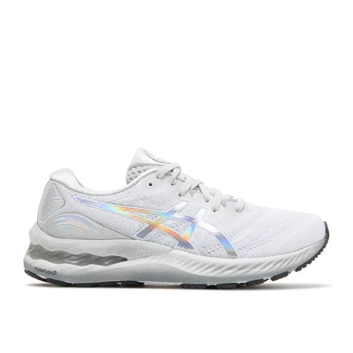 アシックス Asics 【 Wmns Gel Nimbus 23 'Platinum' Women Glacier Grey/White 】 レディース 灰色 グレー 白色 ホワイト